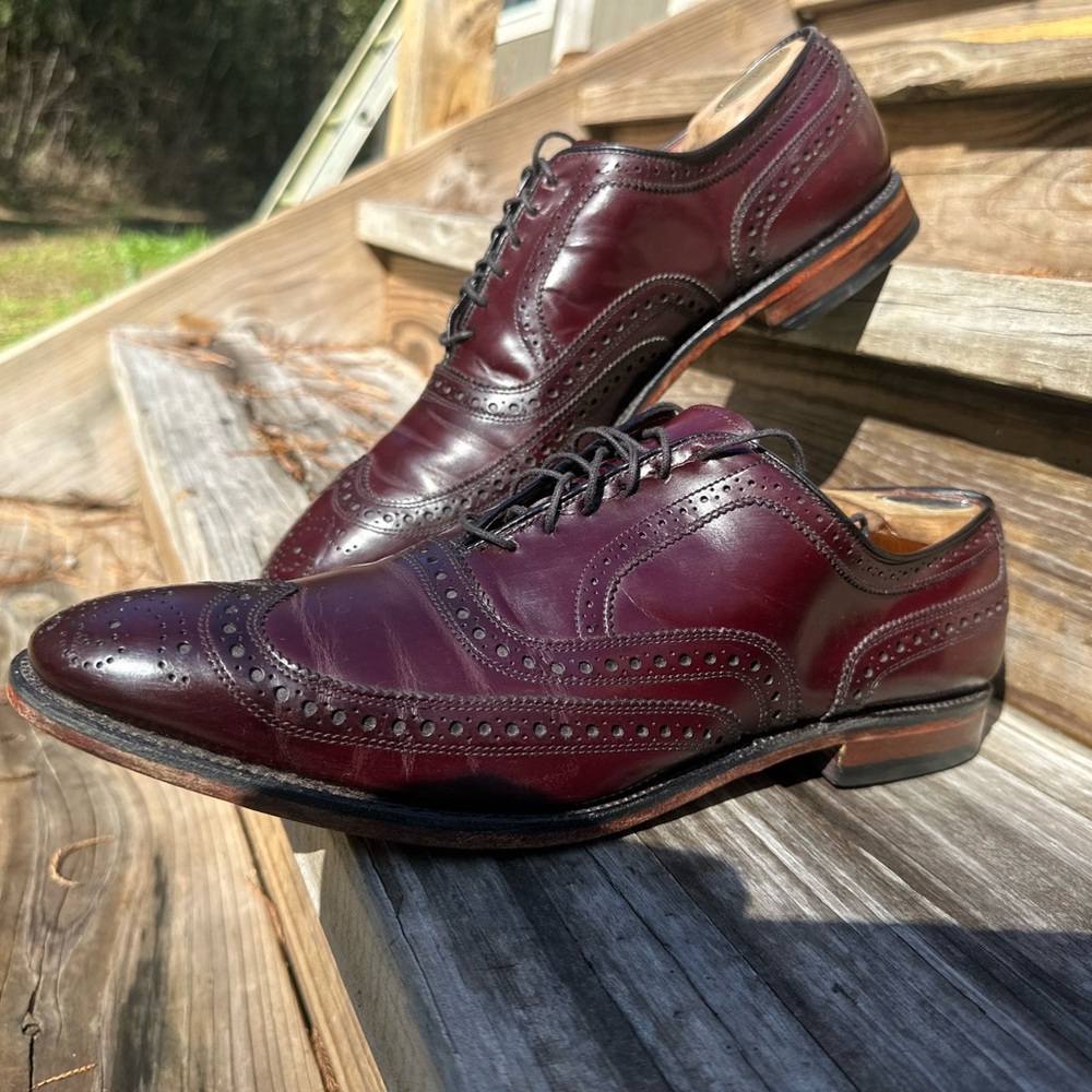 Allen Edmonds McAllister Shoes Burgundy Men Size 12 A Made in USA Businessman